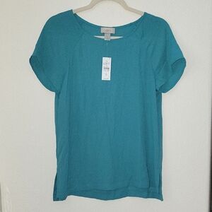 LOFT outlet SS Top, Blouse, Small, Teal, NWT